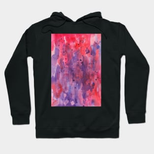 Abstract watercolor red and violet pattern Hoodie